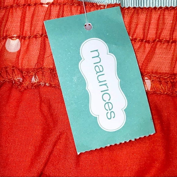 Maurices Orange and White Polka Dot Print Ruffled Skirt - Picture 11 of 11